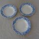 3 Plates faience old Sarreguemines Villeneuve blue décor