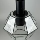 60s 70s hanging lamp ceiling lamp by Limburg Leuchten Germany glass metal