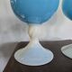 Paire de vase en verre soufflé bleu opalin – H. 35 cm