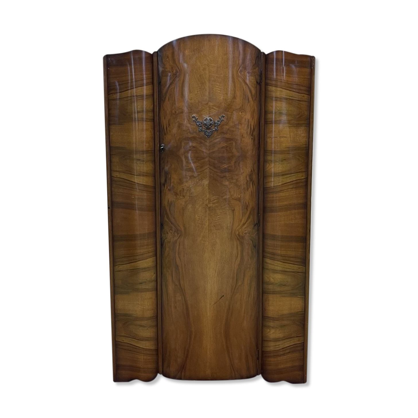 Wardrobe English art deco wardrobe in walnut magnifying glass