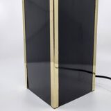 Executive table lamp, black and gold, Italian design 1970