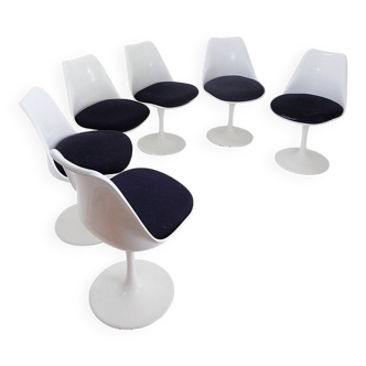 6 chaises tulipes pivotantes par Rudi Bonzanini, 1970