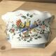 Flower holder old wall flower in earthenware signed MD porcelain hand painting