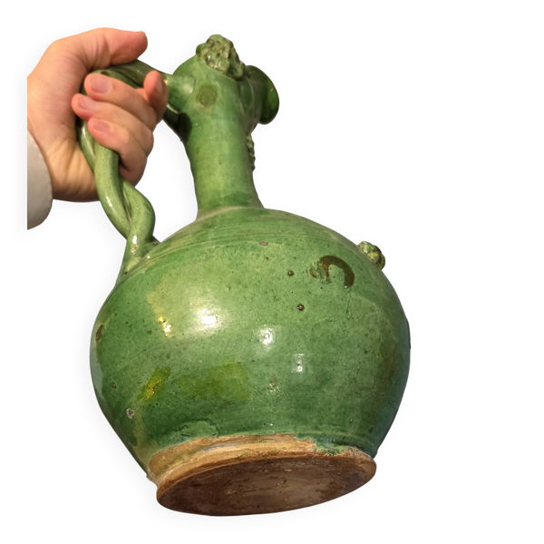 Grande Aiguière de Collection XL – Céramique de Tamegroute – Vert Émeraude