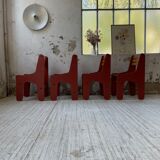 4 vintage Plywood chairs 80s