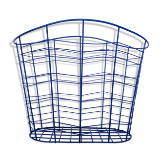Seventies trash can in king blue metal