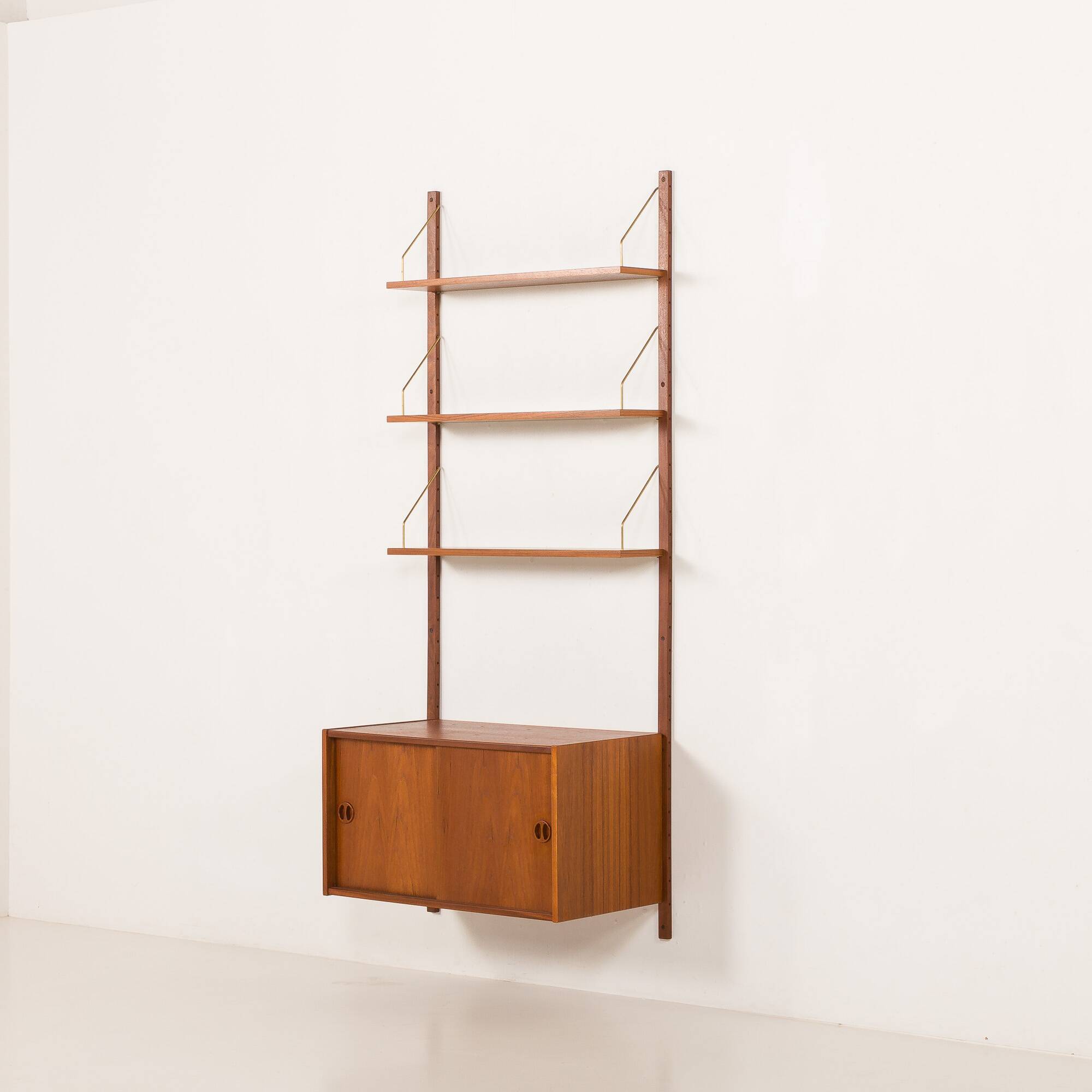 Danish mid-century teak wall unit in Cadovius style, 1960s