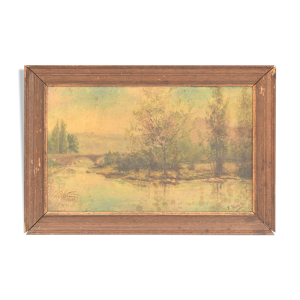 huile sur bois paysage