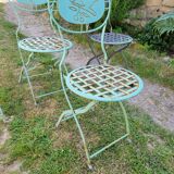 Wrought iron folding garden chairs