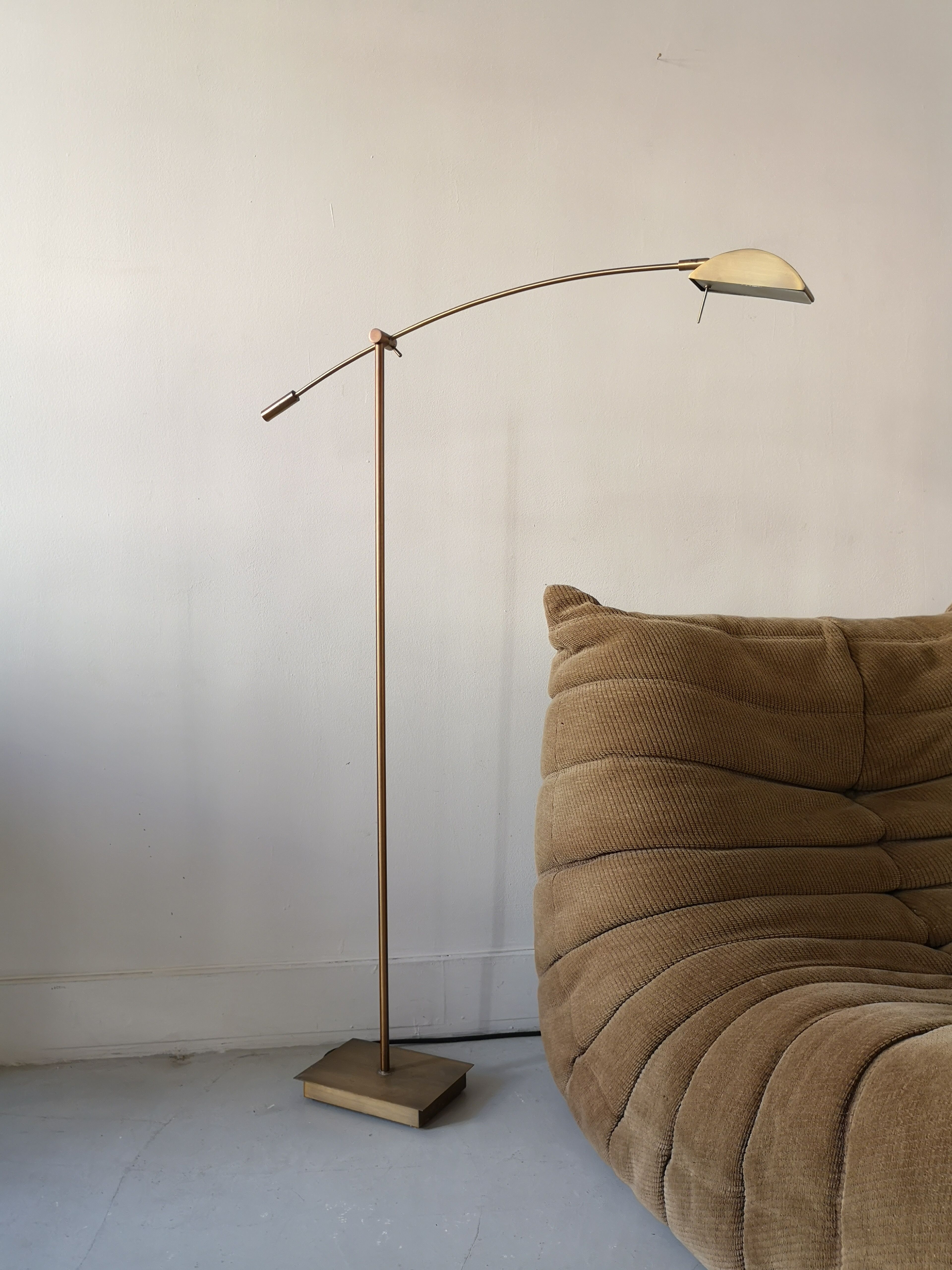 Vintage brass reader lamp, 1960