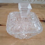 Art Deco style chiseled molded glass candy box