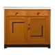 Art Deco Amsterdam School Cabinet Sideboard Oak and Marble, 1930s Netherlan