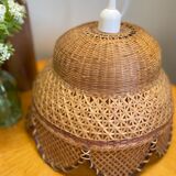 Vintage rattan and wicker pendant light