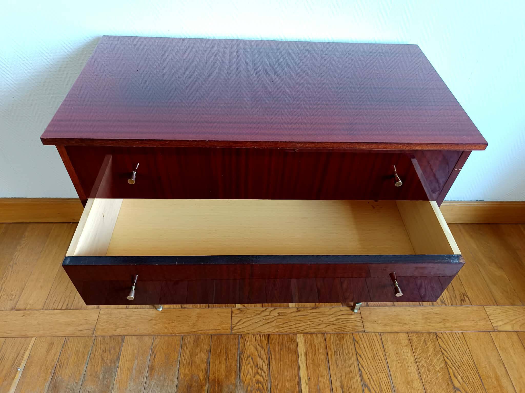 Vintage 1950s lacquered wooden dressing table