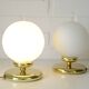 Pair of vintage gold bedside lamps desk lights from 80s retro table lights