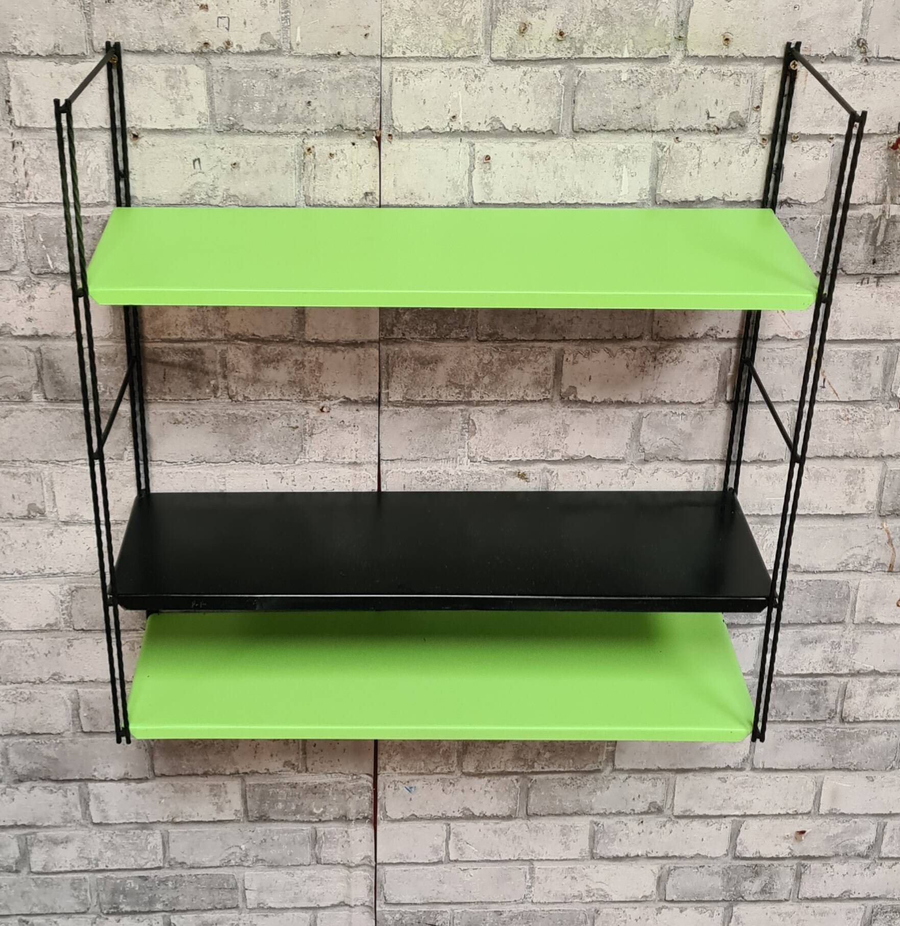 vintage steel string shelf h49x49x17 in their original condition 1960 to 70