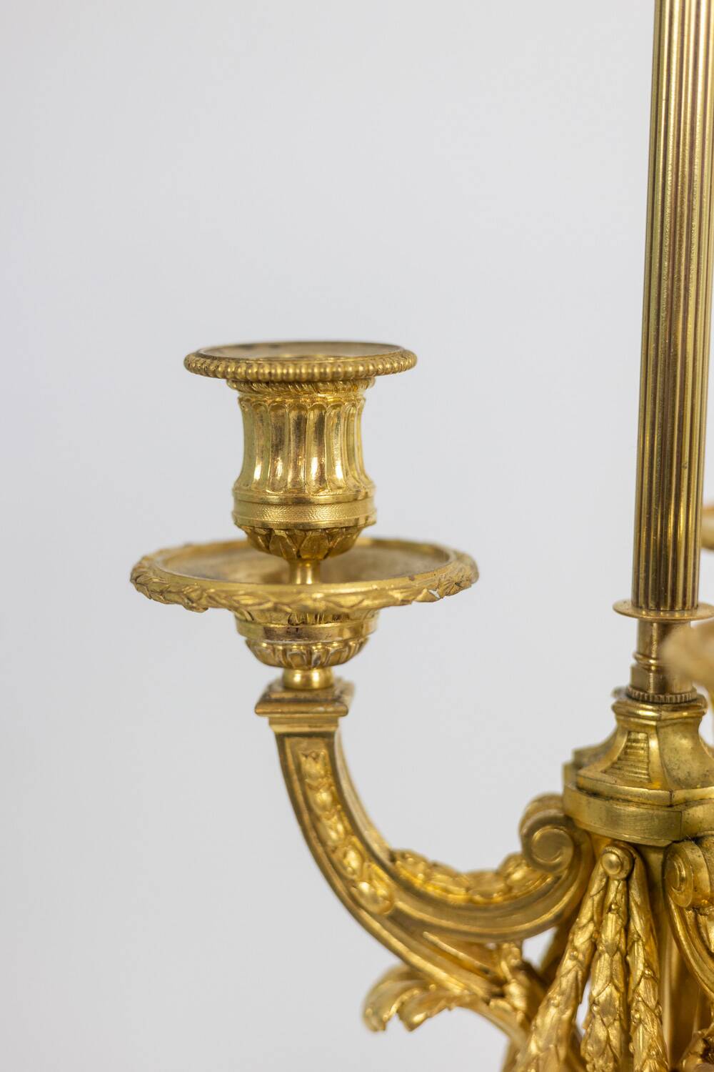 Eugène Bazart Paris. Gilded bronze hot water bottle lamp. Circa 1880.