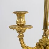 Eugène Bazart Paris. Gilded bronze hot water bottle lamp. Circa 1880.