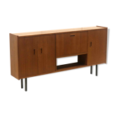 Vintage sideboard cabinet with beautiful handles on metal legs