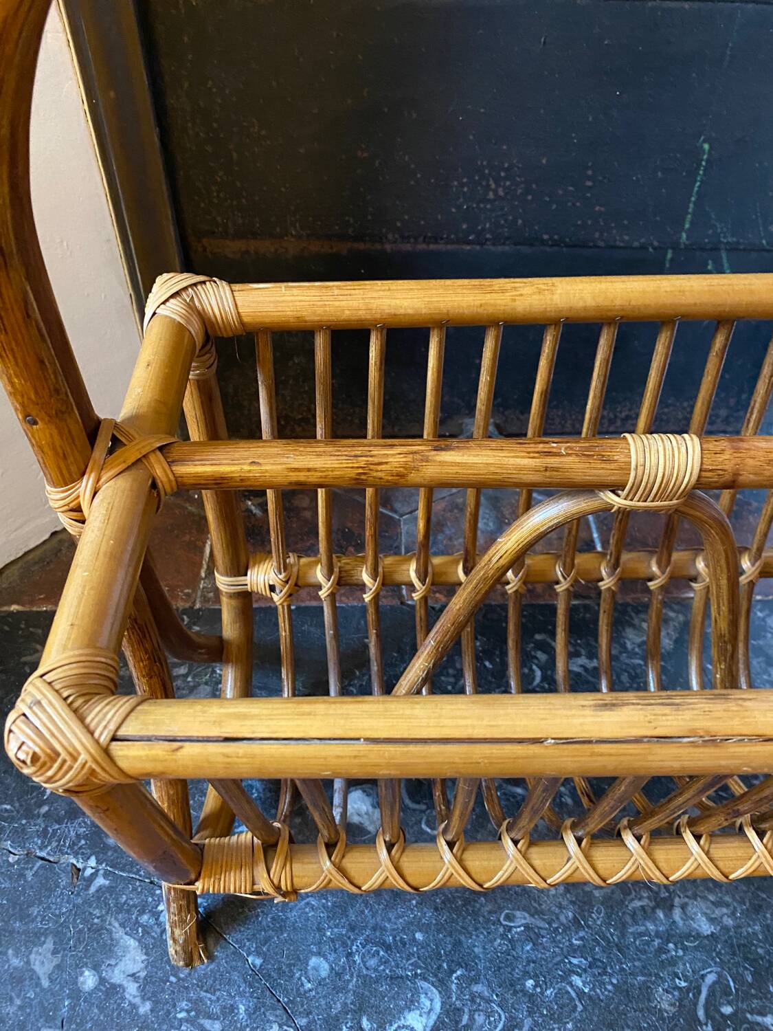 Bamboo magazine rack, 1960s