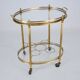 Small Mid-Century Italian Brass Bar Cart with Removable Tray, 1950s