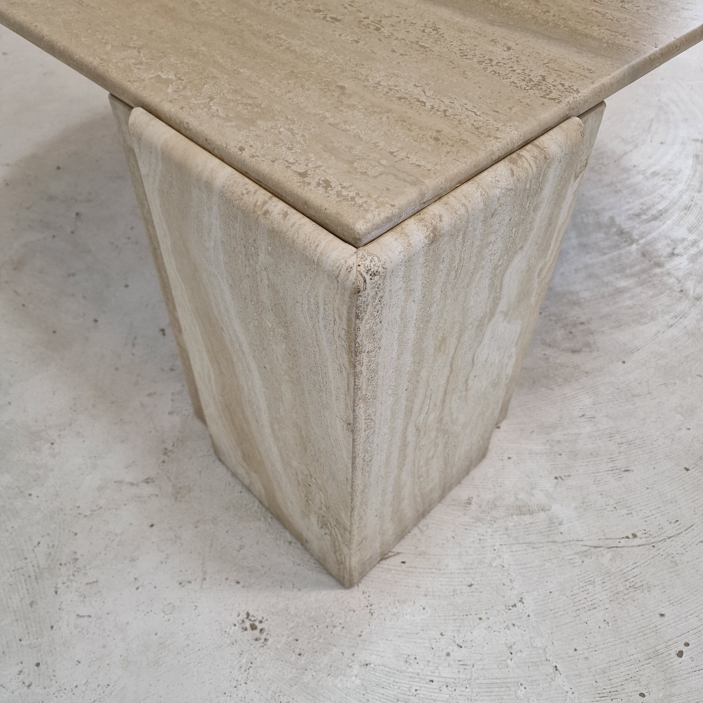 Italian travertine coffee table, 1980's