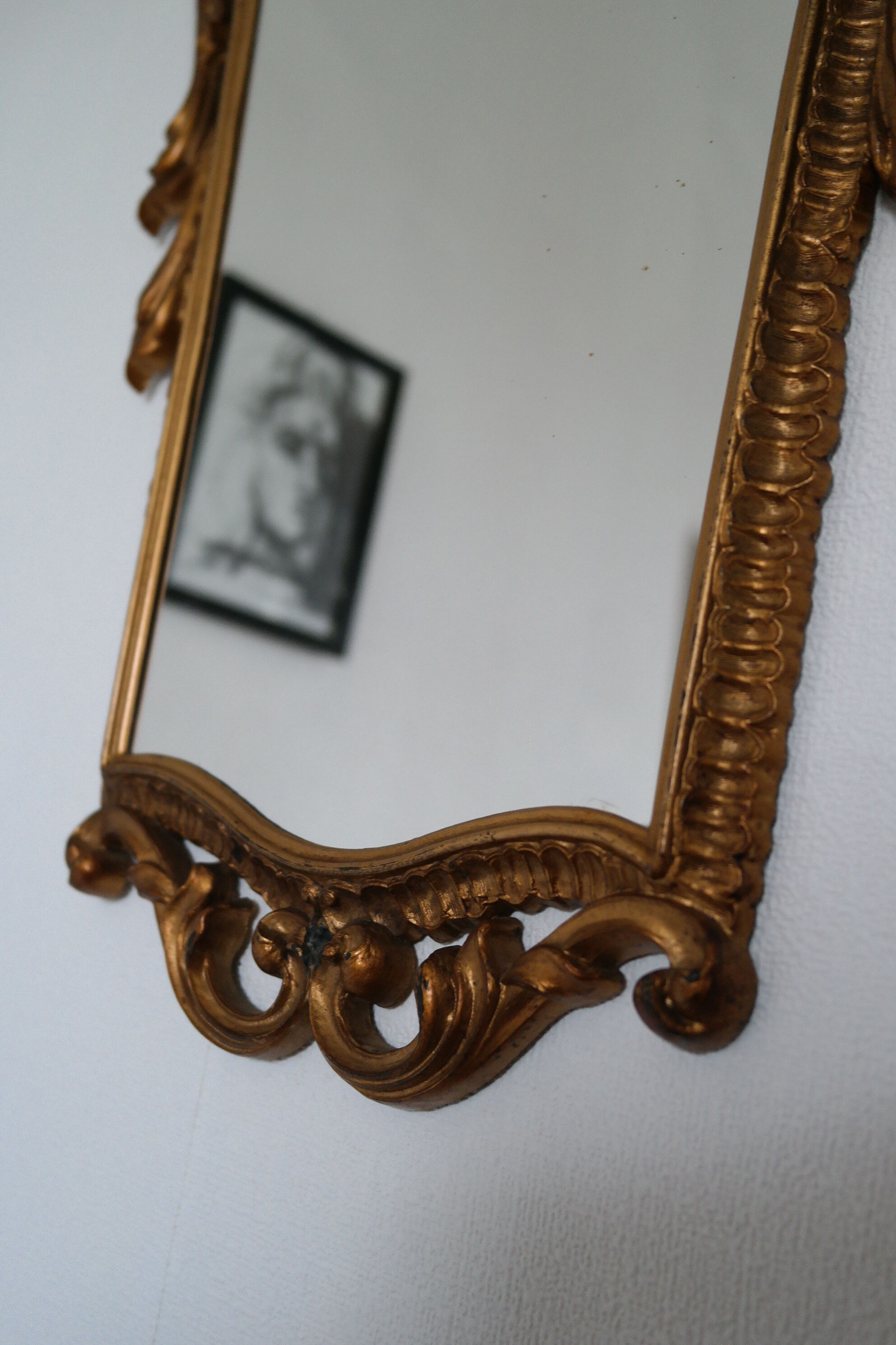 Vintage gold baroque mirror