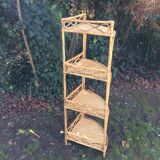 Rattan corner shelf