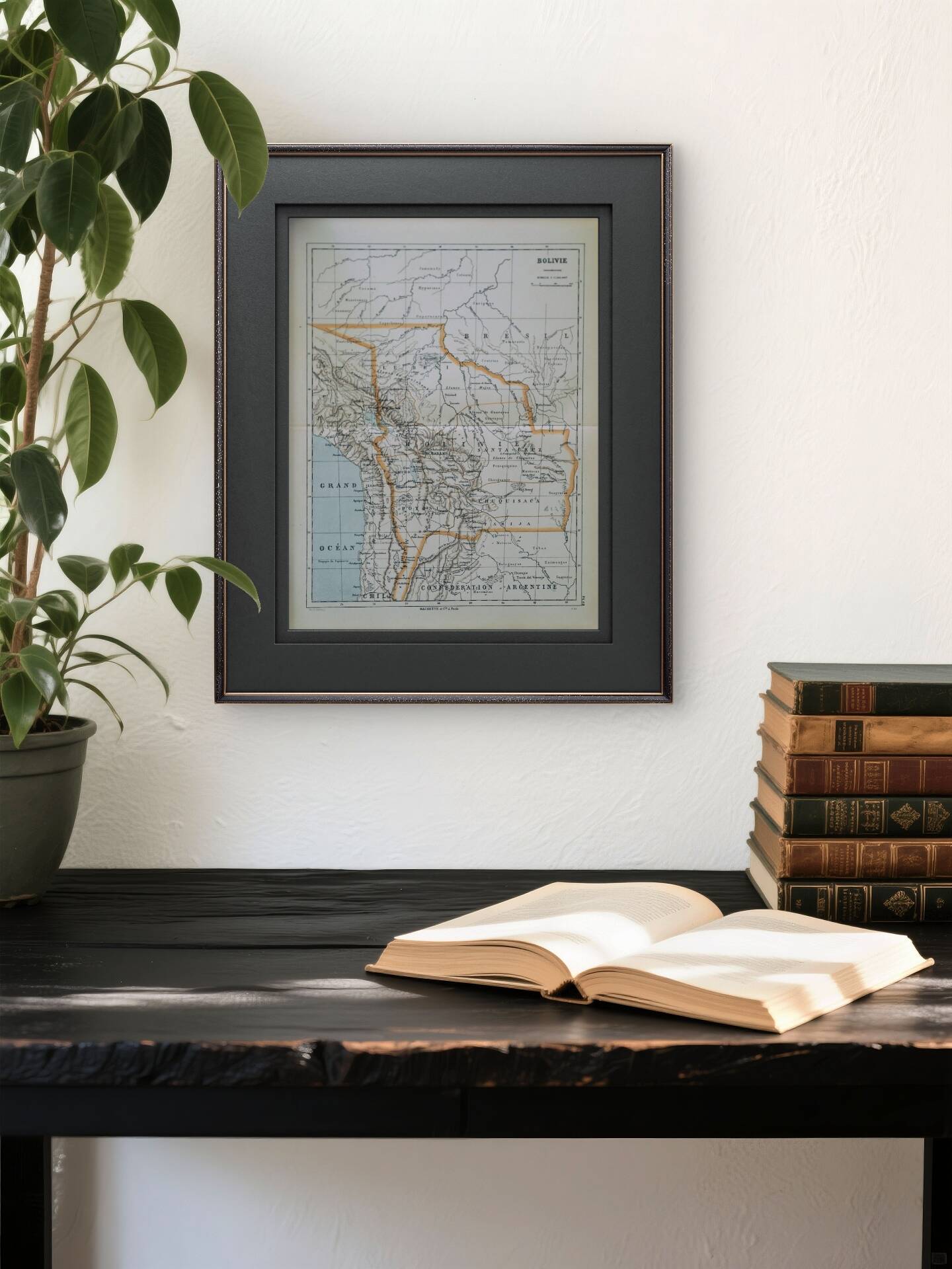 Bolivia, old map 1887 – vintage geographical map.