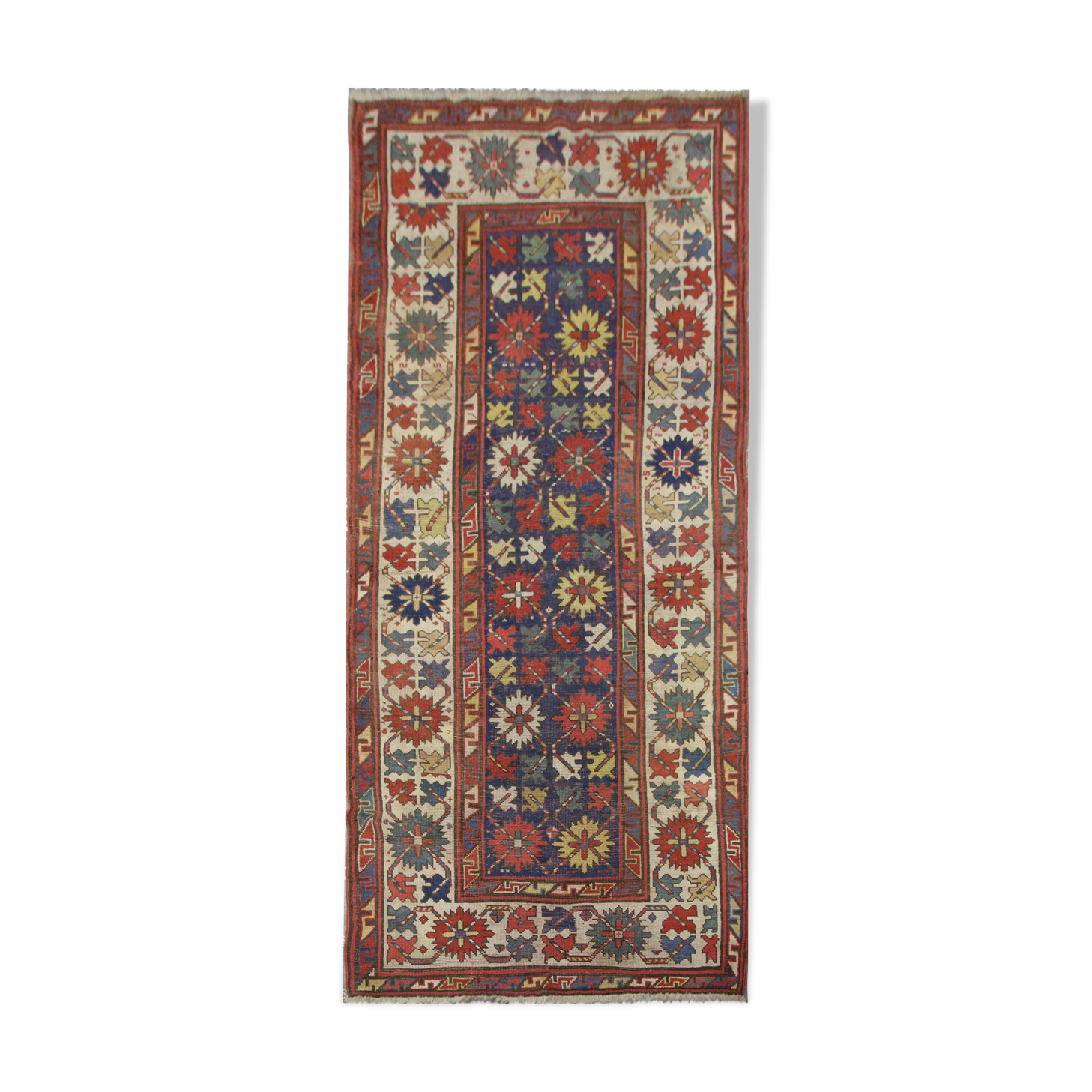 Handwoven Antique Caucasian Karabakh Wool Rug - 115x280cm