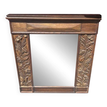 Carved wooden mirror