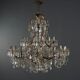 Antique Maria Theresa chandelier with 18 lights in glass, Italy, 19th century.