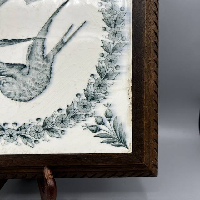 Cast iron trivet – swallow decoration – Longwy pottery