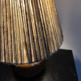 Vintage stoneware lamp and wool lampshade