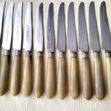 11 Apollo bovine horn and stainless steel table knives