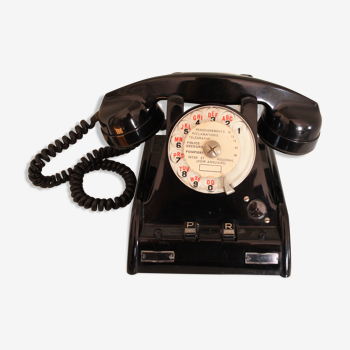 Telephone PTT bakelite noir années 50