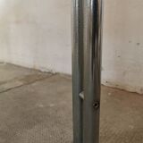 Round chrome and smoked glass coffee table