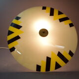 Vintage colour-patterned glass pendant light