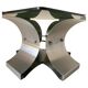 Table basse en verre fumé et aluminium années 70