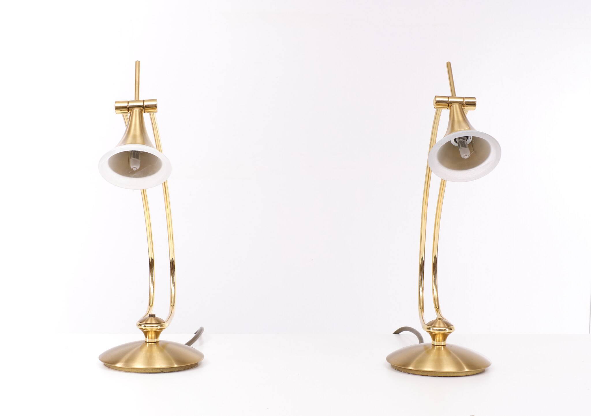 Holtkotter Brass Halogen Table lamps 1980s Germany