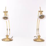 Lampes de table halogènes en laiton Holtkotter années 1980 Allemagne