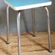Foot stool in chromed metal, seat in Formica 60s