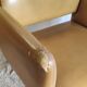 Modernist office armchair in yellow faux leather - 1950s