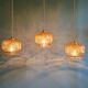 Vintage amber glass pendant (5 available), 1960s-70s