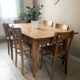 Large vintage farmhouse table from the 50s in solid wood (oak)