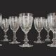 9 crystal white wine glasses from St. Louis model Cléo and their decanter.