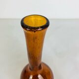 Vintage amber/orange bubbled glass soliflore vase