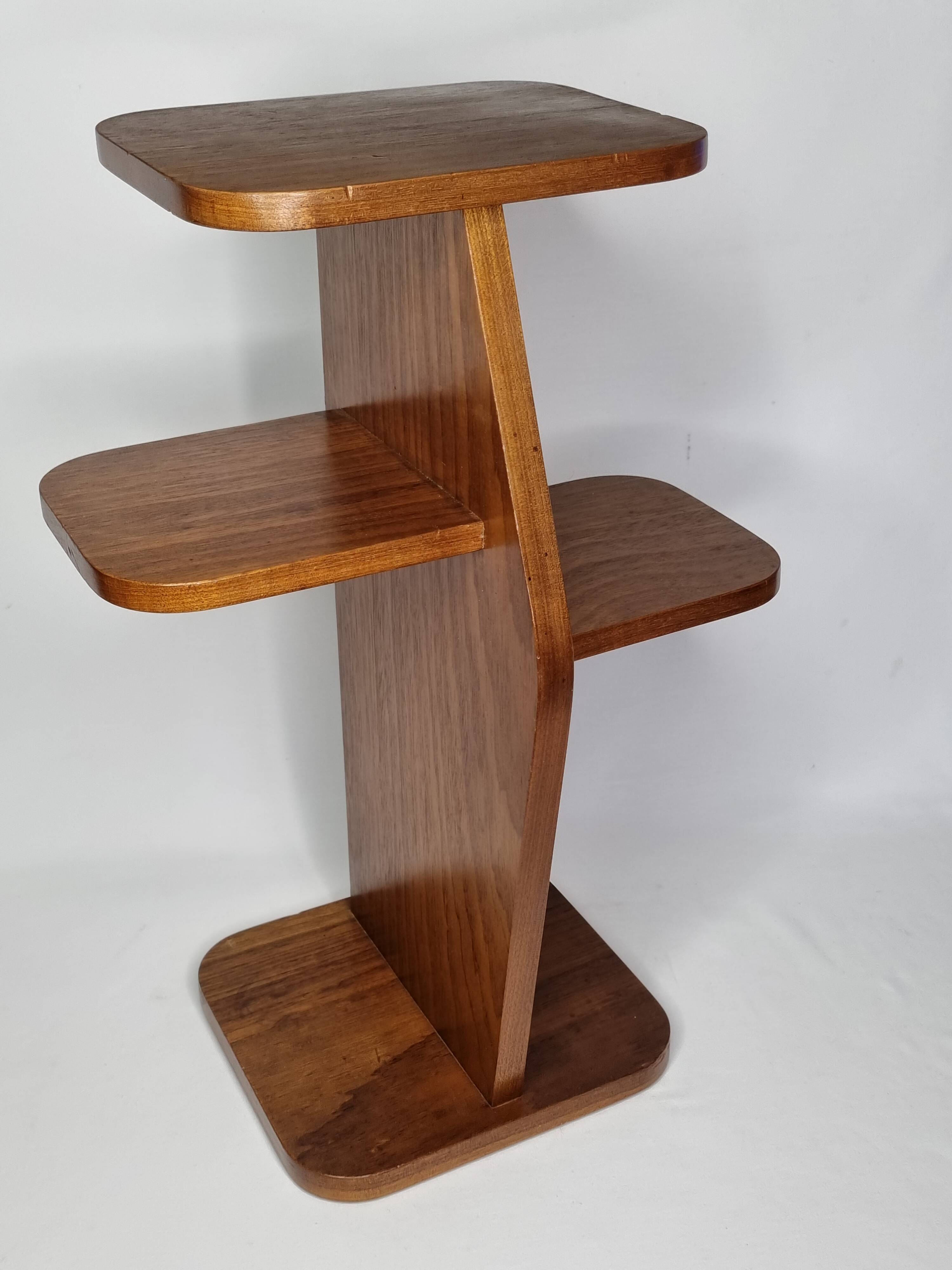 Art Deco style solid wood side table, 53 cm