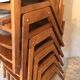 Set of 6 stackable chairs wood feet compass Germany 1960's