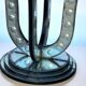 Table / pedestal table in aged glass with bubble decor from the 70s